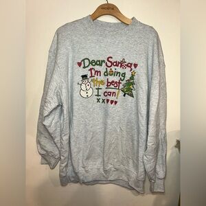 VTG Christmas Holiday Santa Pullover Crewneck Size XL